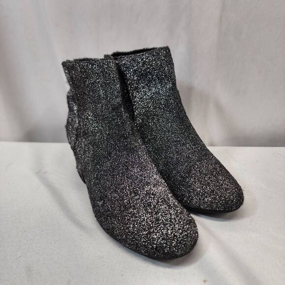 Sam Edelman Circus Vikki Ankle Booties Black Silver Glitter Sparkly Size 10 WW - Picture 1 of 9